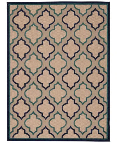 Nourison Aloha Alh06 3'6" X 5'6" Outdoor Area Rug In Navy