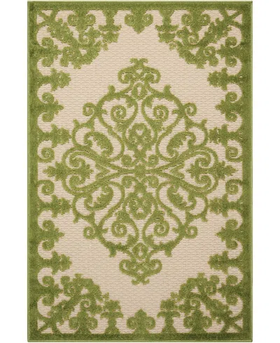 Nourison Aloha Alh12 2'8" X 4' Outdoor Area Rug In Green