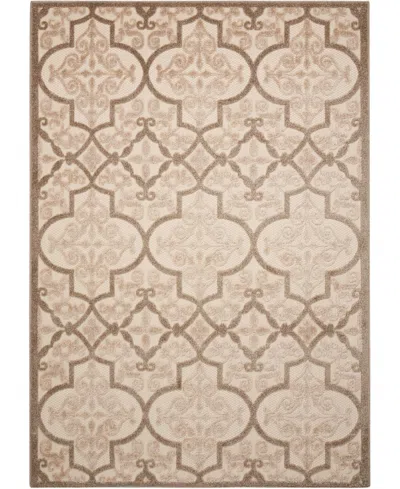 Nourison Aloha Alh14 5'3" X 7'5" Outdoor Area Rug In Cream