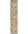 Nourison Aloha Alh17 2'3" X 12' Runner Rug In Ivory
