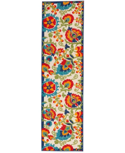 Nourison Aloha Alh17 2'3" X 8' Runner Rug In Multi
