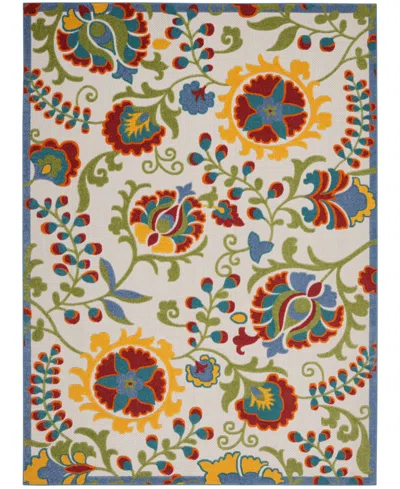 Nourison Aloha Alh17 7' X 10' Outdoor Area Rug In Ivory