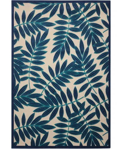 Nourison Aloha Alh18 3'6" X 5'6" Outdoor Area Rug In Navy