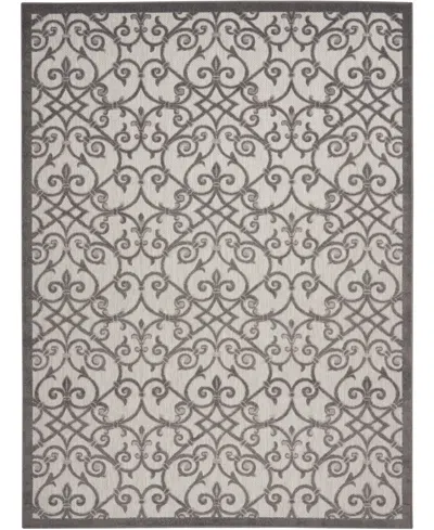 Nourison Aloha Alh21 7'10" X 10'6" Outdoor Area Rug In Charcoal
