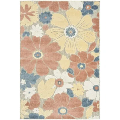 Nourison Aloha Rose Modern Rug In Pink;rose