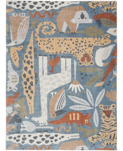 Nourison Astra Machine Washable Asw01 5'3" X 7' Area Rug In Multi