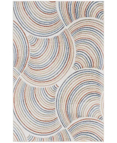 Nourison Astra Machine Washable Asw08 3'3" X 5' Area Rug In Ivory