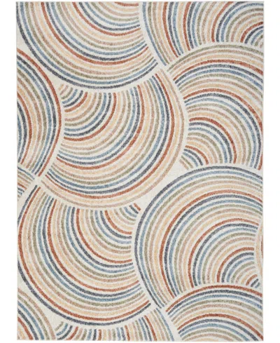 Nourison Astra Machine Washable Asw08 6'7" X 9' Area Rug In Ivory