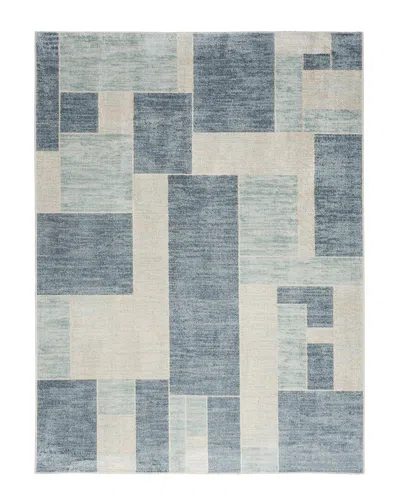 Nourison Astra Machine Washable Asw09 Polyester Area Rug In Blue