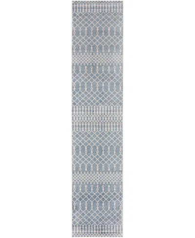 Nourison Astra Machine Washable Asw10 2'2" X 10' Runner Area Rug In Blue