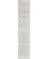 Nourison Astra Machine Washable Asw10 2'2" X 8' Runner Area Rug In Gray