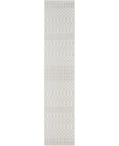 Nourison Astra Machine Washable Asw10 2'2" X 8' Runner Area Rug In Ivory