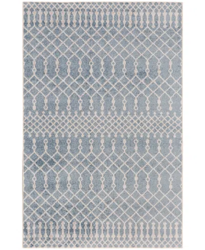 Nourison Astra Machine Washable Asw10 6'7" X 9' Area Rug In Blue