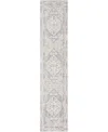 Nourison Astra Machine Washable Asw11 2'2" X 10' Runner Area Rug In Mist