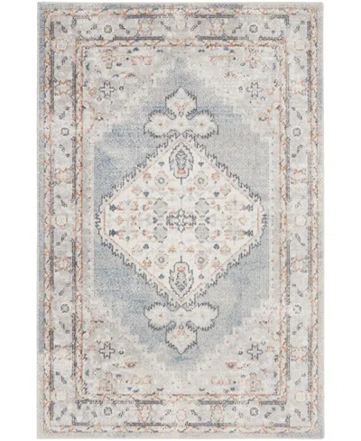 Nourison Astra Machine Washable Asw11 3'3" X 5' Area Rug In Mist