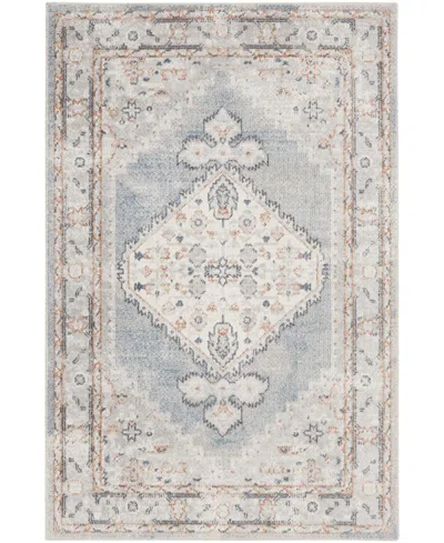Nourison Astra Machine Washable Asw11 4' X 6' Area Rug In Mist
