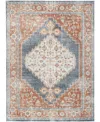Nourison Astra Machine Washable Asw11 5'3" X 7' Area Rug In Denim