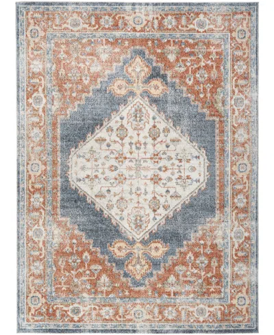 Nourison Astra Machine Washable Asw11 5'3" X 7' Area Rug In Denim