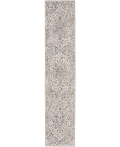 Nourison Astra Machine Washable Asw12 2'2" X 10' Runner Area Rug In Silver