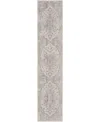 Nourison Astra Machine Washable Asw12 2'2" X 12' Runner Area Rug In Silver