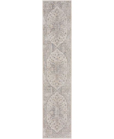 Nourison Astra Machine Washable Asw12 2'2" X 12' Runner Area Rug In Silver