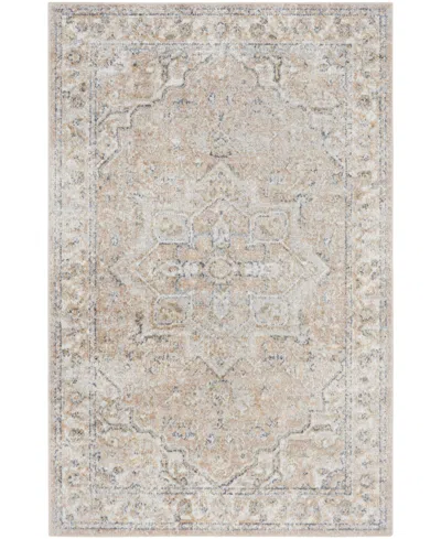 Nourison Astra Machine Washable Asw12 4' X 6' Area Rug In Beige