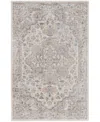 Nourison Astra Machine Washable Asw12 4' X 6' Area Rug In Silver