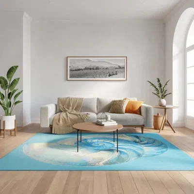 Nourison Color Splash 9' X 12' Blue Ivory Coastal, Nautical & Beach Rug In Blue;ivory