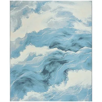 Nourison Color Splash Ivory Blue Coastal, Nautical & Beach Rug In Blue;ivory