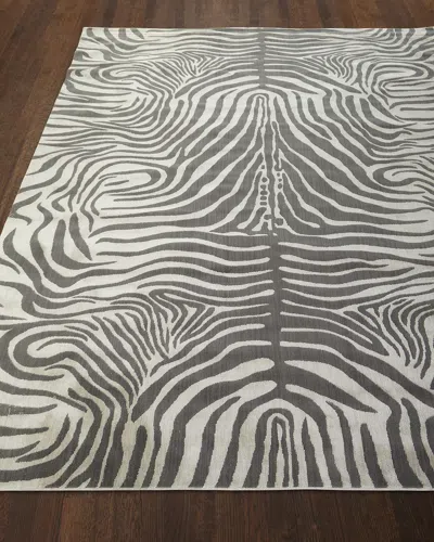 Nourison Dariya Power-loomed Zebra Rug, 9 & Apos; X 12.9 & Apos; In Black