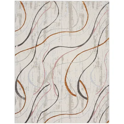 Nourison Glitz Glz01 7'10"x9'10" Multi-colored Ivory Area Rug