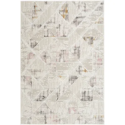 Nourison Glitz Glz04 5'3"x7'3" Multi-color Ivory Area Rug