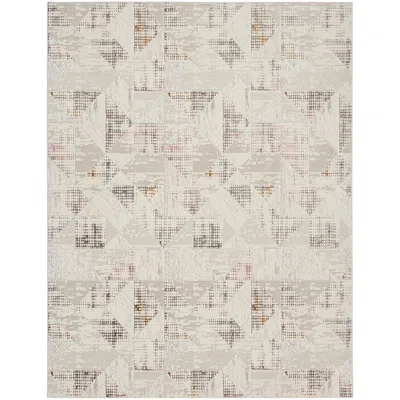 Nourison Glitz Glz04 7'10"x9'10" Multi-colored Ivory Area Rug
