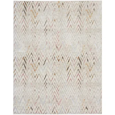 Nourison Glitz Glz05 7'10"x9'10" Multi-colored Chevron Area Rug