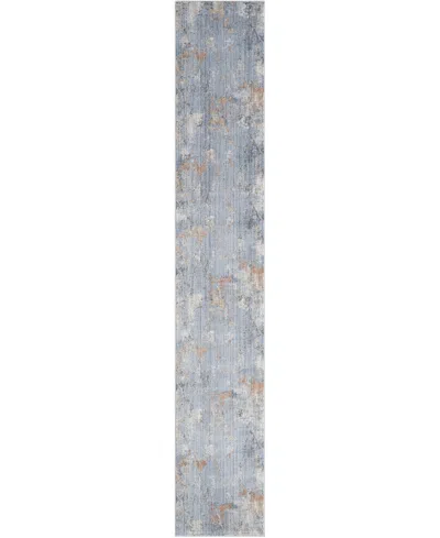 Nourison Home Abstract Hues Abh01 2'2"x12' Runner Area Rug In Gray,blue