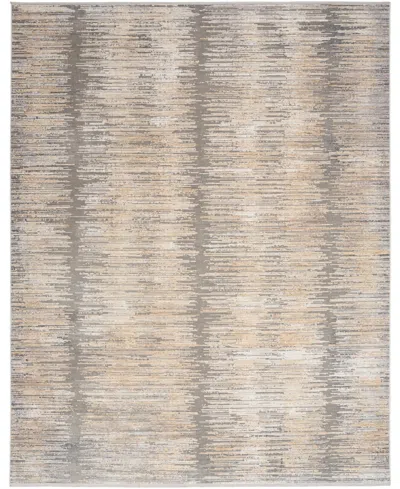 Nourison Home Abstract Hues Abh03 5'3"x7'6" Area Rug In Gray,gold