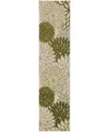 Nourison Home Aloha Alh05 2'3"x8' Runner Area Rug In Ivory,green