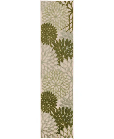 Nourison Home Aloha Alh05 2'3"x8' Runner Area Rug In Ivory,green