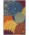 Nourison Home Aloha Alh05 2'8"x4' Area Rug In Navy,multi
