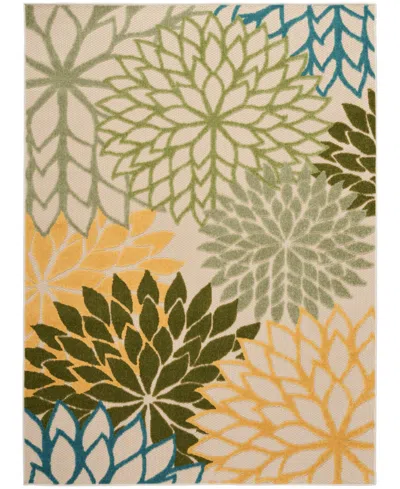 Nourison Home Aloha Alh05 3'6"x5'6" Area Rug In Green