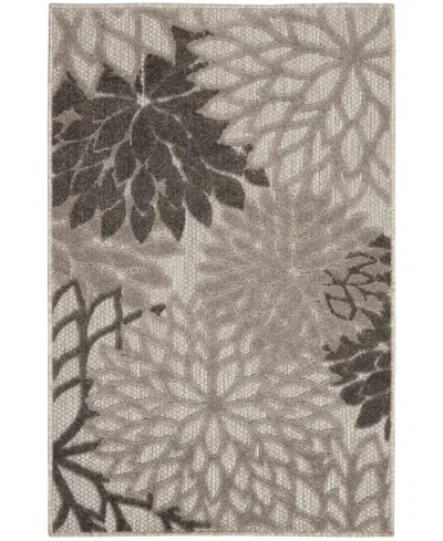 Nourison Home Aloha Alh05 3'x5' Area Rug In Silver,gray