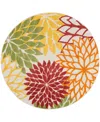 Nourison Home Aloha Alh05 4' X 4' Round Outdoor Area Rug In Red,multi