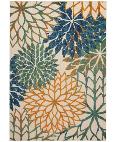 Nourison Home Aloha Alh05 5'3"x7'5" Area Rug In Blue,green