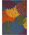 Nourison Home Aloha Alh05 6'x9' Area Rug In Navy,multi