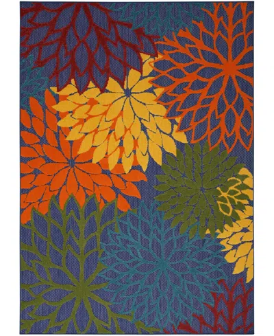 Nourison Home Aloha Alh05 6'x9' Area Rug In Navy,multi