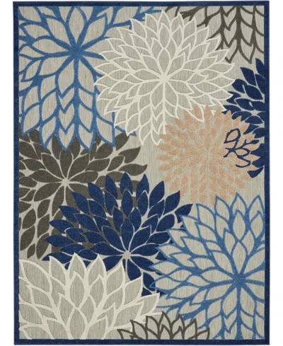 Nourison Home Aloha Alh05 7'10" X 10'6" Outdoor Area Rug In Blue,multi