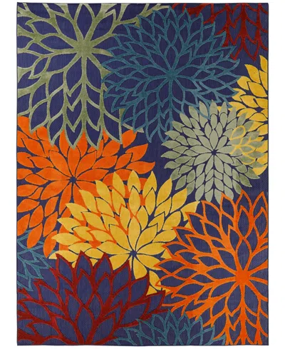 Nourison Home Aloha Alh05 7'10"x10'6" Area Rug In Navy,multi