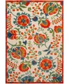 Nourison Home Aloha Alh17 6'x9' Area Rug In Red,multi