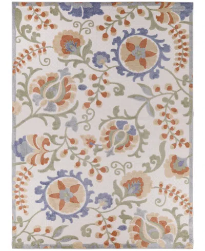 Nourison Home Aloha Alh17 7'10"x10'6" Area Rug In Ivory,blue