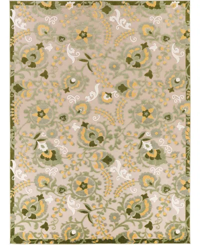 Nourison Home Aloha Alh17 7'10"x10'6" Area Rug In Ivory,moss
